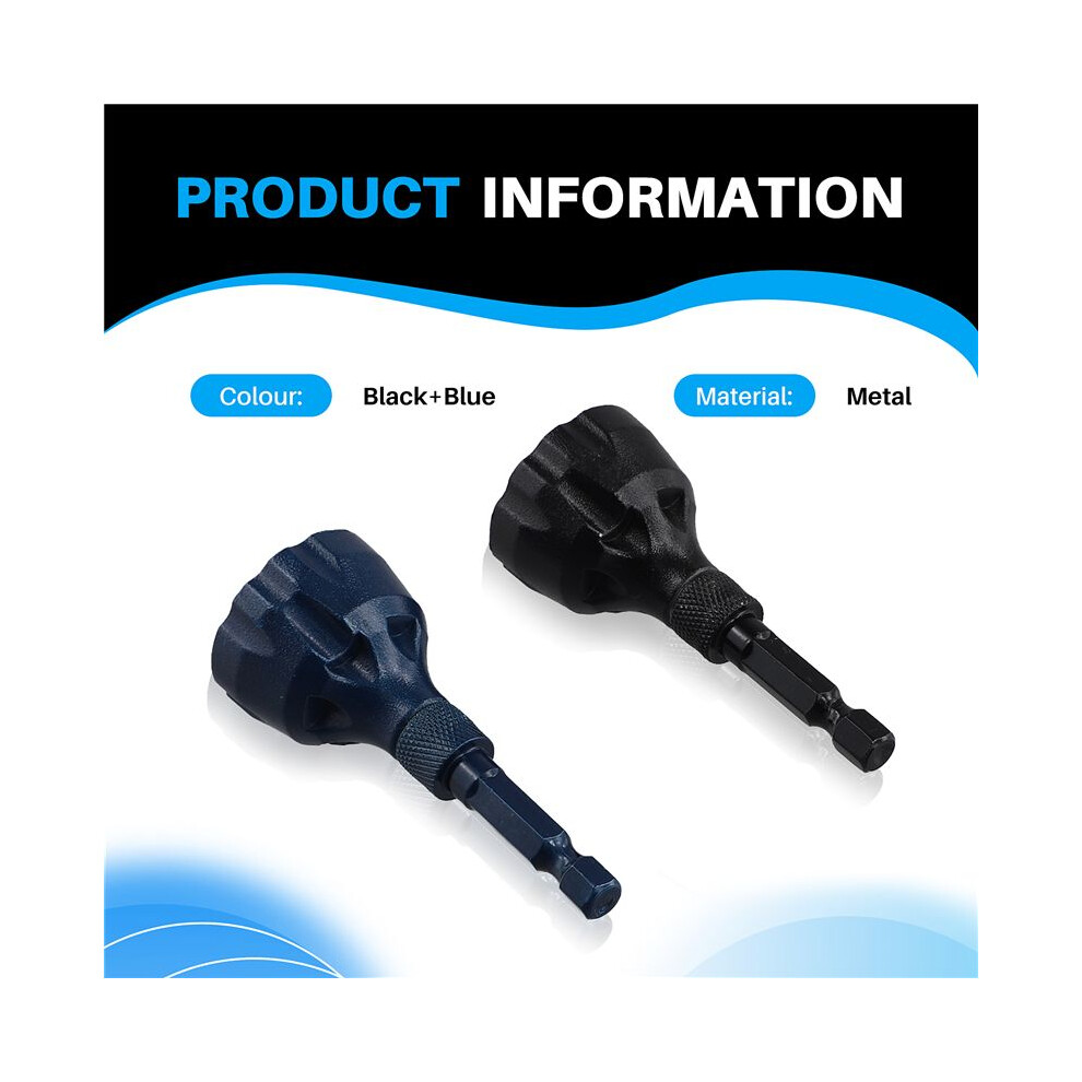 2Pcs Tungsten Carbide Deburring External Chamfer Tool 1/8In-3/4In(3Mm-20Mm), Deburring Chamfering Drill Bit(Black+Blue) 4852537345934