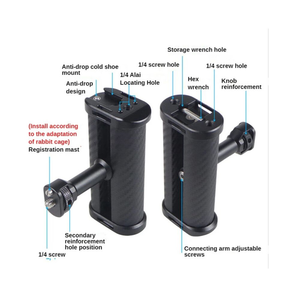 Mini Side Handle Handgrip With Dual 1/4 Screw Mount For Mirrorless Digital Camera Dslr Camera Cage Built-In Wrench 4852367029264