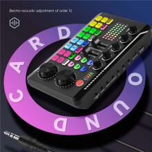 Externe Live-Soundkarte, Bluetooth 5.0-Stimmverzerrer, 16 Soundeffekte, 6-Modus-Mixer für Smartphones, PCs und Tablets