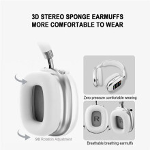 Wireless Bluetooth Headset with RGB Digital Display Screen Card Reader Headset Earphone Sports Gaming Headphone Black
