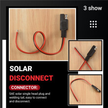2 Stück 18AWG SAE-Verlängerungskabel mit 2-poligem SAE-Schnellanschlussstecker, 10-A-Solarbatteriepanel-SAE-Steckerkabel, 30 cm lang
