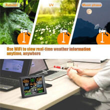 0310 Professionelle WLAN-Wetterstation mit Außensensor, Regenmesser und EU-Stecker