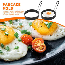 Eggs Rings, 4 Pack Stainless Steel Egg Cooking Rings, Pancake Mold for Frying Eggs and Omelet