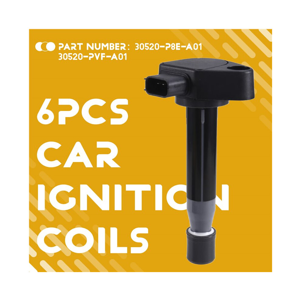 6Pcs Car Ignition Coils For Honda Accord Civic Pilot Acura Cl El Mdx Rl Tl 1999-2011 30520-P8e-A01 30520-Pvf-A01 4852693539017