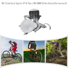 80CC 2-Stroke Bicycle Engine Kit 26inch-28inch Bikes 1.85KW 5500RPM CDI Motor Motorized Bike Conversion Kit Silver
