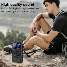 TG-88 Portable AM/FM/SW Radio Pocket Radio with LED Flashlight Small Radio for Outdoor Camping for Seniors Elderly