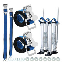4 Stück Trockenbau-Beinstützengurte, Beinbänder, Fußbänder-Set, Nylon-Beinbefestigungsgurt, Ersatzteil, blau