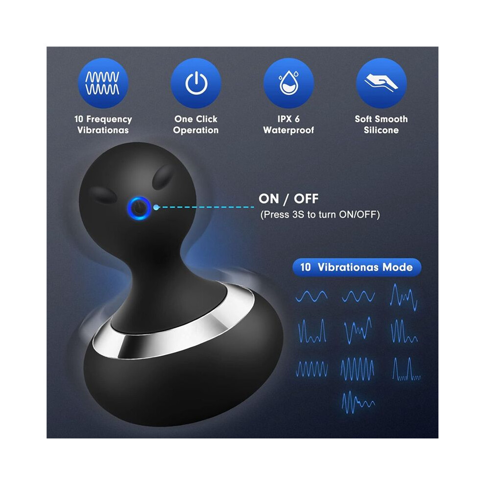 Spactz Cordless Electric Massager, 10 Modes Powerful Vibration Gourd Vibrator, Rechargeable Handheld Neck Massager