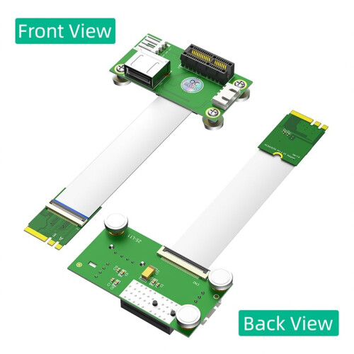 Placa Riser NGFF M.2 Key A/e para PCI-e Express 1X + USB com Cabo FPC de Folha de Alumínio e Blindagem EMI 1