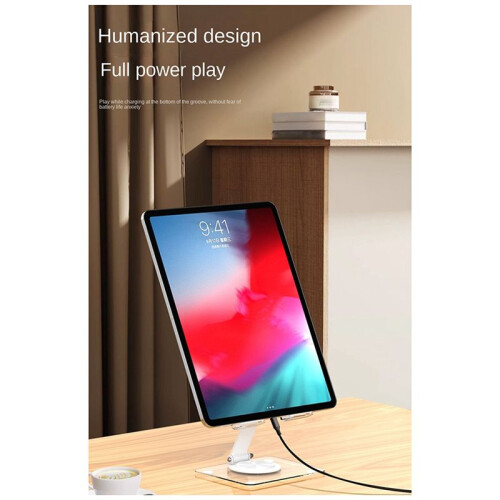 Tablet Stand Folding Adjustable Desk Holder Transparent Acrylic Tablet Bracket Black 2