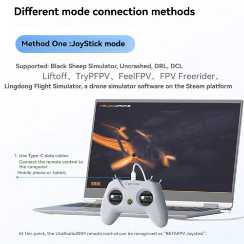 BETAFPV LiteRadio 2 SIM FPV Drone Training Simulator Remote Control Handle 8CH for  Phoenix/AeroFly RC8 Simulator Left 1