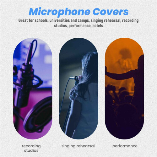 200 Pezzi di Cover per Microfono Usa e Getta Nere Cover per Microfono Antispruzzo Karaoke Accessori Antipolvere 1