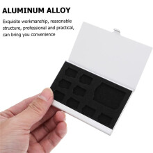 2 Stück Mini-Speicherkarten-Aufbewahrungsbox mit 9 Steckplätzen, Gehäuse aus Aluminiumlegierung für 8 TF-Karten und 1 SD-Karte