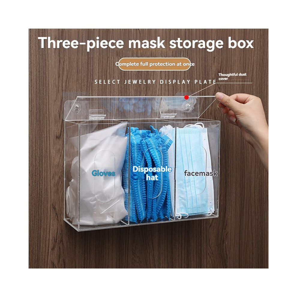 Acrylic Gloves Dispenser Holder Station Organizer Wall Mount Glove Rack For Mask Earplugs Beard Shoe Covers Restaurant 4852367049385