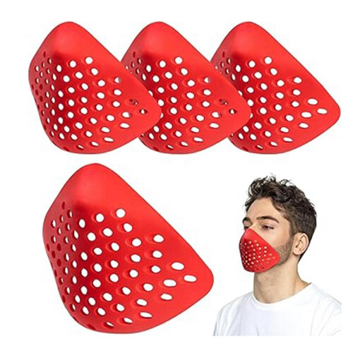 4Pcs 3D Silicone Mask Inner Bracket,Halloween Silicone Face Shell,Mask Face Frame Support for Halloween Cosplay Red 1