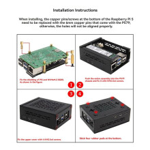 Metallgehäuse für Raspberry Pi 5, Metallgehäuse für Raspberry Pi 5, PCIe-zu-M.2-NVMe-SSD-Erweiterungskarte für Raspberry Pi 5 (Pi5)