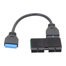 USB-Hub 3.0 19-Pin 1 auf 2 Header-Verlängerungskabel mit Chip, modularem Kabel und Erweiterungskarte