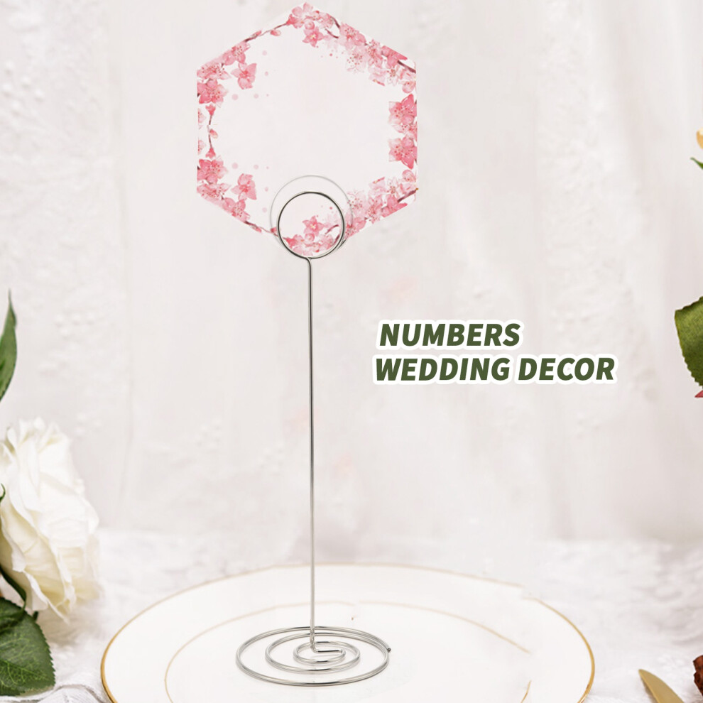 15 Pack 8.75 Inch Tall Table Number Holder, Place Card Holder, Table Picture Holder, Wire Photo Holder Clip,Menu Memo Note Stand For Weddings, 4852693561773