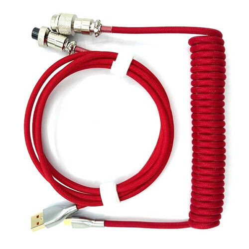 Mechanical Keyboard Coiled Cable Type C to USB Data Cable Game Keyboard Cable Mechanical Keyboard Cable Red 1