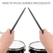 Paar 5A Drumsticks aus Nylon für Schlagzeug, leicht, professionell, schwarz
