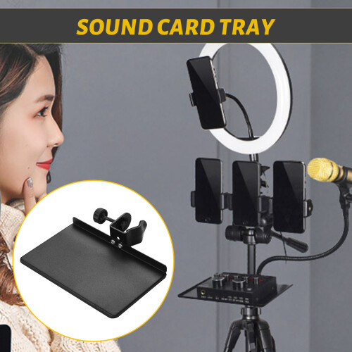 Universal Microphone Stand Clamp- Tray Metal Material with Mounting Clamp 1