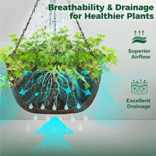 Hängender Pflanzkörbchen für Gartenpflanzen, Hängeampel mit Kette, Hängender Stofftopf für Pflanzen (30 cm)