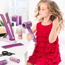 Mädchen-Schönheitssalon-Spielset mit Haartrockner und Styling-Zubehör, Mode-Rollenspiel-Puppen-Stylisten-Set