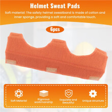 Hard Hat Sweatband- Cotton Washable Hard Hat Self Adhesive Sweat Band Liner Reusable Hard Hat Helmet Sweat Pads 6PCS