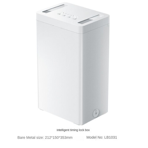 Metal Timed Lock Box,Mobile Phone Lock Box with Timer, Lock Container Self-Controlled  Release Safety Locker(White) 2