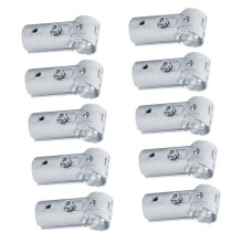 10 Sets T-Rohrschellenverbinder für 1-Zoll-Rundrohrrahmen, Maschendrahtzaun-T-Schellen, Kohlenstoffstahl