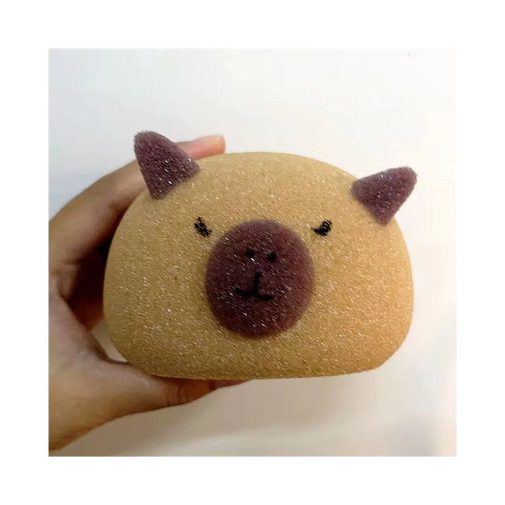 Spactz 3Pcs Capybara Bathsponge Ball Bubble Sponges Cartoon Animal Baby Shower Brushes Body Exfoliate Household