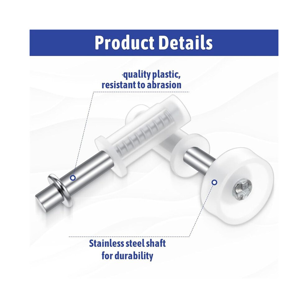 Bifold Closet Door Hardware, 16Pcs Bi-Fold Doors Top Roller Guide Wheel And Tops Pivot For Folding Accordion Shower Door 4852693592814