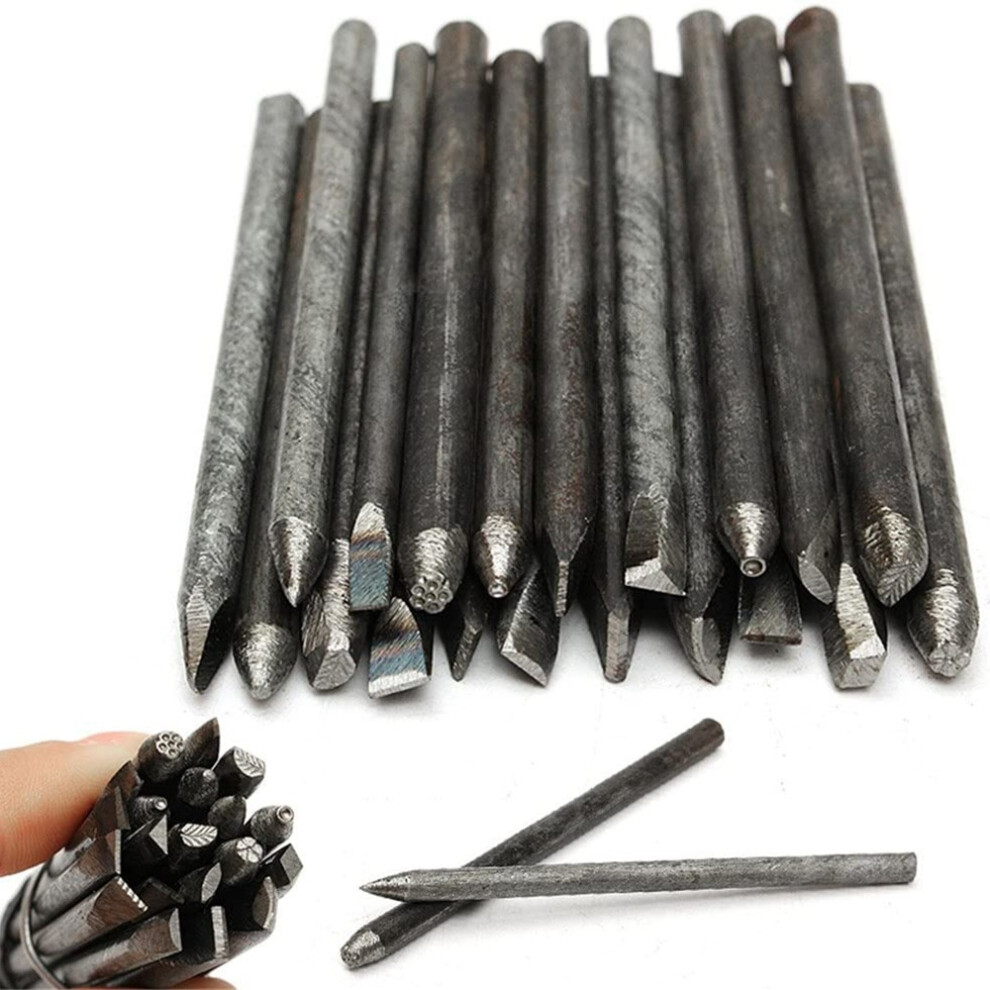 20Pcs Leather Marking Carving Flower Chisel Tools Diy Stamp Punch Work Punches Jewelry Flower Steel Metal Stamp Mold 4852693590926