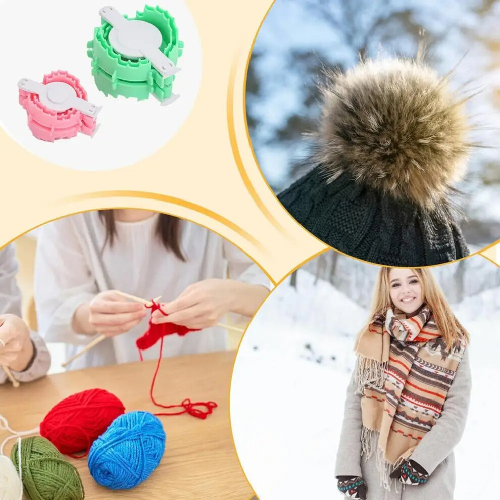 Pom Pom Maker Fluffs Ball Weaving Tool Heart Shape Crochet Yarn Pom Pom Maker 2Pcs Portable Handmade Ball Weaving Tool 4852367081385