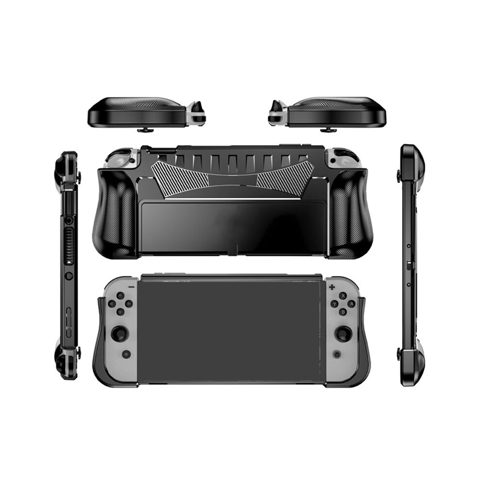 Dockable Case For Nintendo Switch Oled Soft Silicone Ergonomic Grip Protective Shell Cover Game Accessory Black 4852693547807
