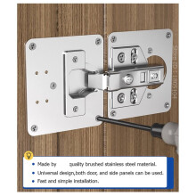 Cabinet Hinges Repair Plate,Stainless Steel Hinge Repair Brackets Kit,Kitchen Cupboard Door Hinge Repair Plate Kit