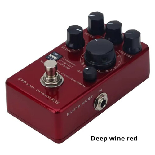 2025 Version Electric Guitar and Bass Compressor Pedal Multifunctional Studio Universal CPB Optical Compressor Wine Red 1