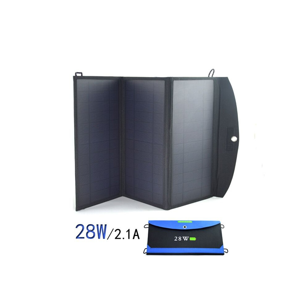 5V 28W Foldable Solar Panel Charger Usb Output Fast Solar Charging Mobile Phones Power Bank Waterproof Solar Panel Green 4852537345095