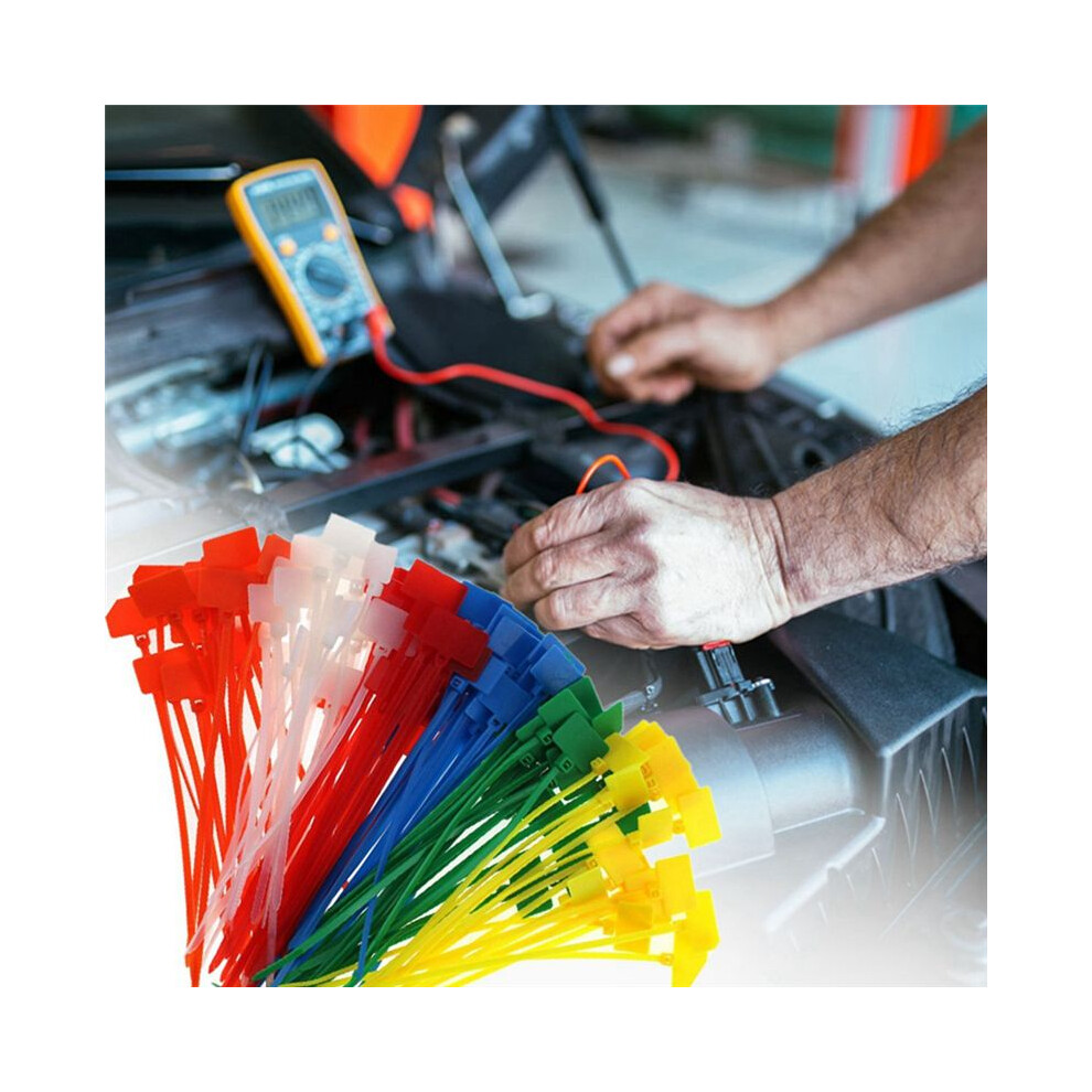 750 Pcs 7Colors Nylon Cable Marker Ties Self-Locking Cord Write On Ethernet Wire Zip Mark Tags Nylon Power Marking Label 4851514188137