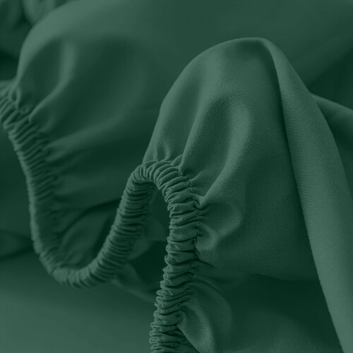 (Emerald Green, Double 40CM) Extra Deep Bed Sheets Fitted Sheets OR Plain Pillowcases Pair 25CM/40 CM Plain Bed Fitted Sheets 2