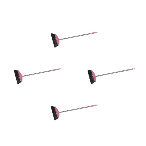 4Pièces Balais Reutilisables Manche Long Polyvalent Rose Nettoyage 2