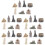 35Pièces Figure Architecture Résine Décor Table Original Couleurs 7