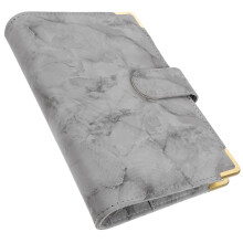 2Pcs Grey PU Budget Binder Cover for A6 Notepad Shell