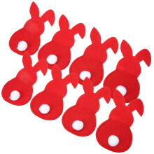 40Pcs Red Easter Fork Cutter Bags Rabbit Shape Tableware Holder