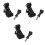 3Pcs Durable Mounts with 360 Degree Swivel Black Camera Holders 3