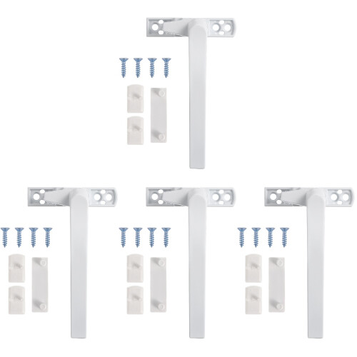 4Pcs Durable Aluminum Alloy Right Door Handle White for Windows 1