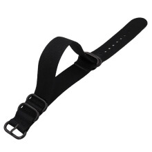 3St Zwarte Band Strap Canvas Ergonomisch Horloges Sterk
