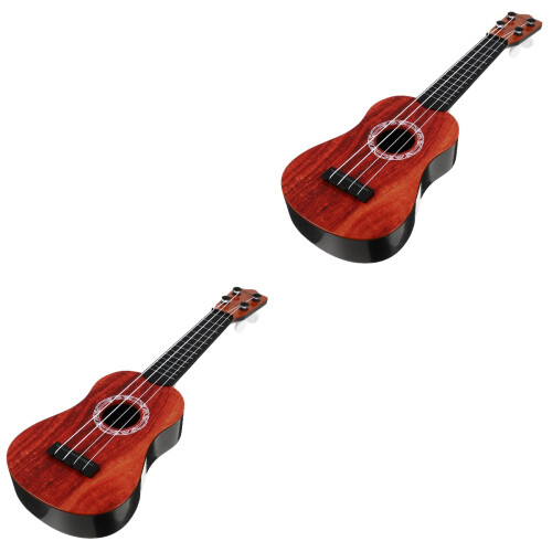 2Sets Kleurrijke Plastic Kind Ukulele Beginners Speelgoed Thuis 2