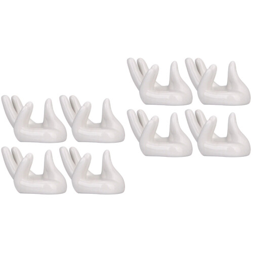 8St Wit Keramisch Ocarina Standaard Handvorm Instrumenthouder Display 2
