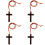 4St Auto Kruis Hanger Bruin Sieraad Voor 7
